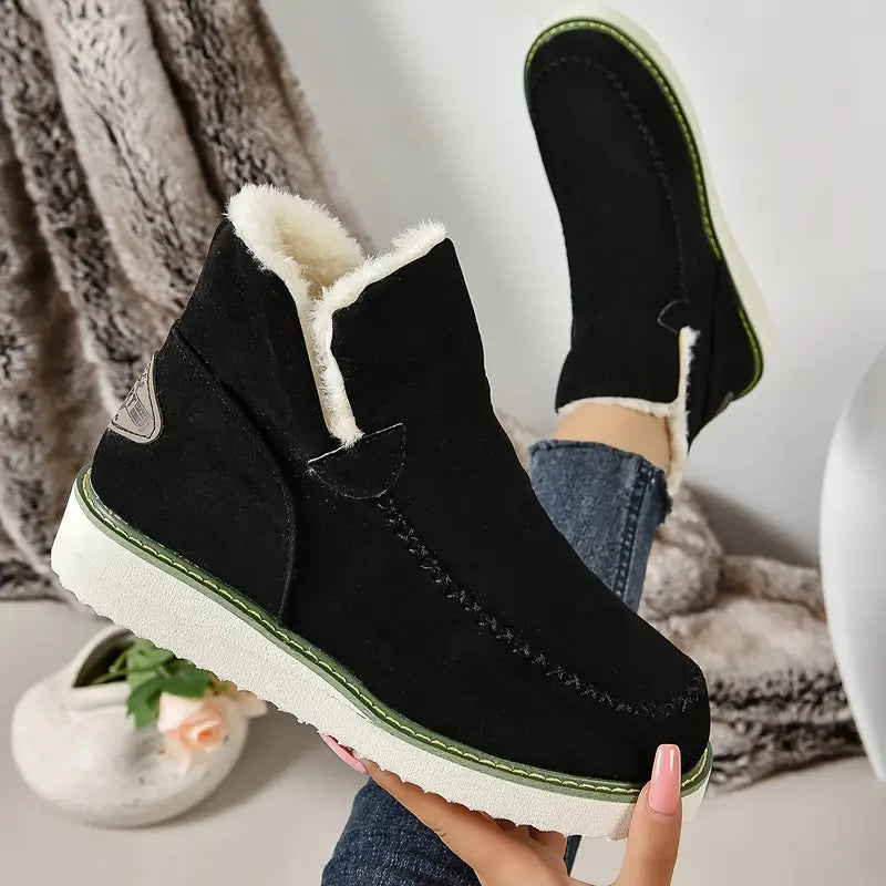 Jasmijn - Dames Laarzen in Effen Fluffy Design | Warme Winterstiefels voor Dames