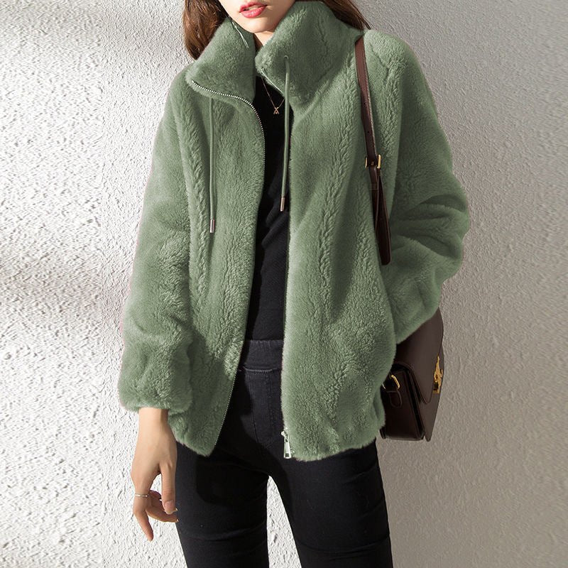 FleeceCozy - Gewatteerde Fleecejacke met Hoge Kraag voor Dames