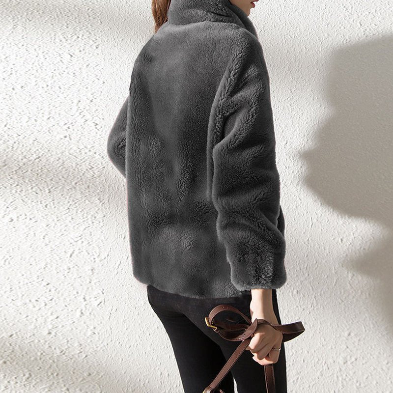FleeceCozy - Gewatteerde Fleecejacke met Hoge Kraag voor Dames