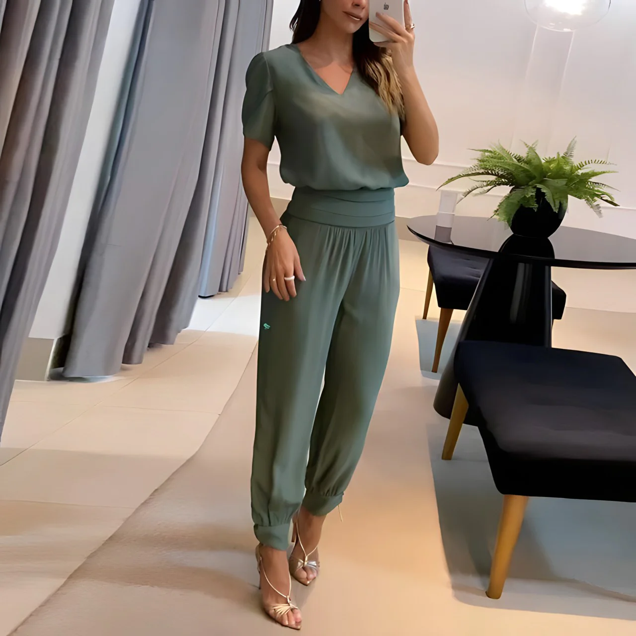 Brigitte - Elegant Blouse en Broek Set voor Dames | Stijlvol en Comfortabel Outfit