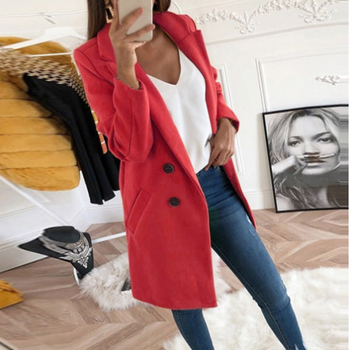 Fiora - Damesjas met Slim Fit en Revers Kraag