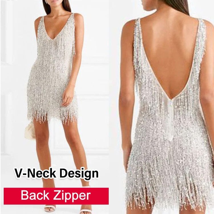 ChicVibe Slip Jurk | Verleidelijke V-Hals Jurk voor Een Stijlvolle Look