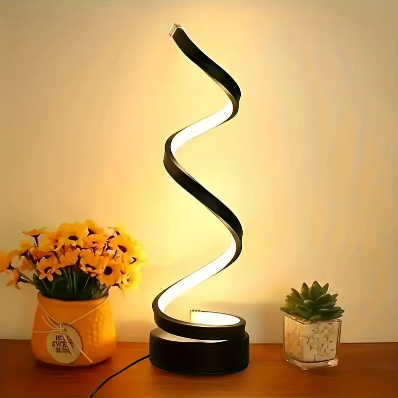 CurveGlow - Compacte en Veelzijdige Spiraallamp | Moderne LED Verlichting voor Woon- en Werkruimtes