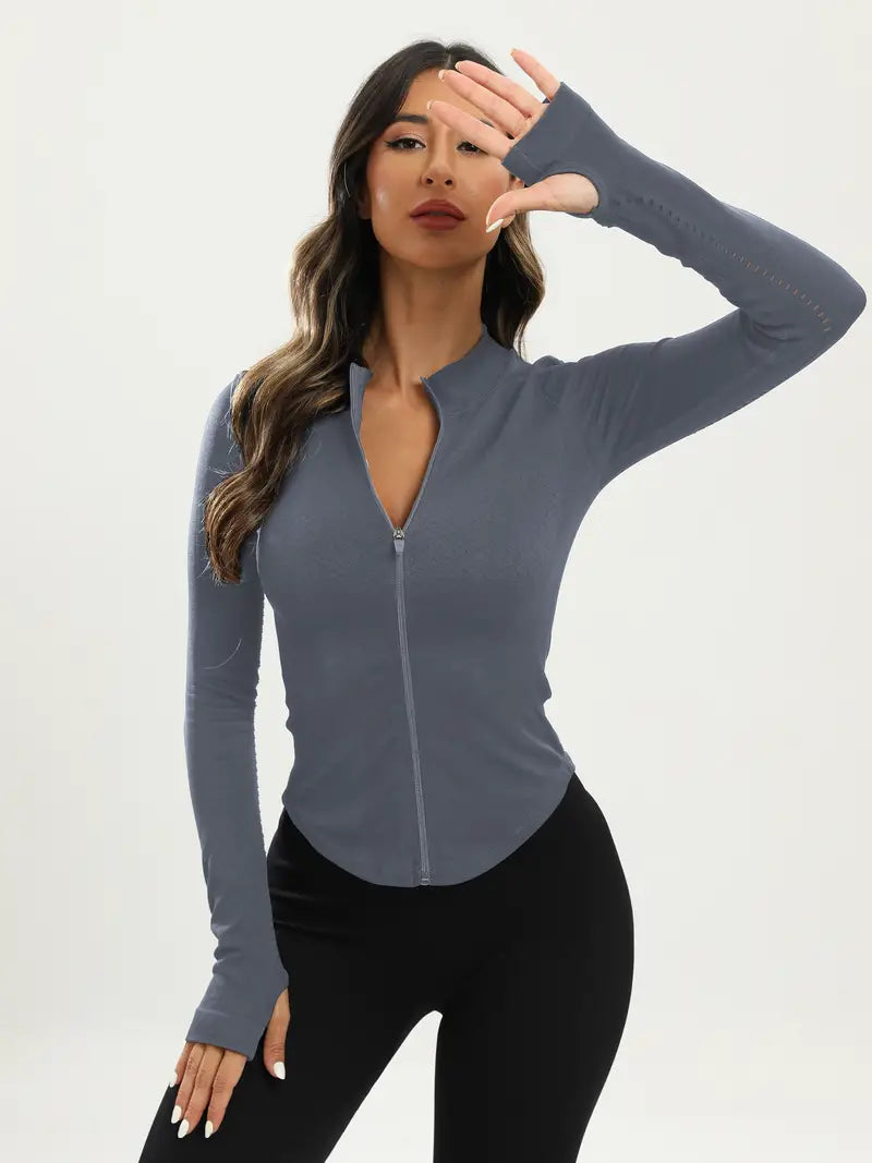 Una - Zwarte Dames Yoga Jas | Slim Fit en Comfortabel