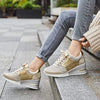 Stijlvolle Comfortabele Sneakers met Ademend Design en Metallic Accenten - Trendy en Luchtige Dames Sneakers