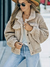 LinaSoft - Elegante Kunstbont Truckerjacke in Effen Kleur