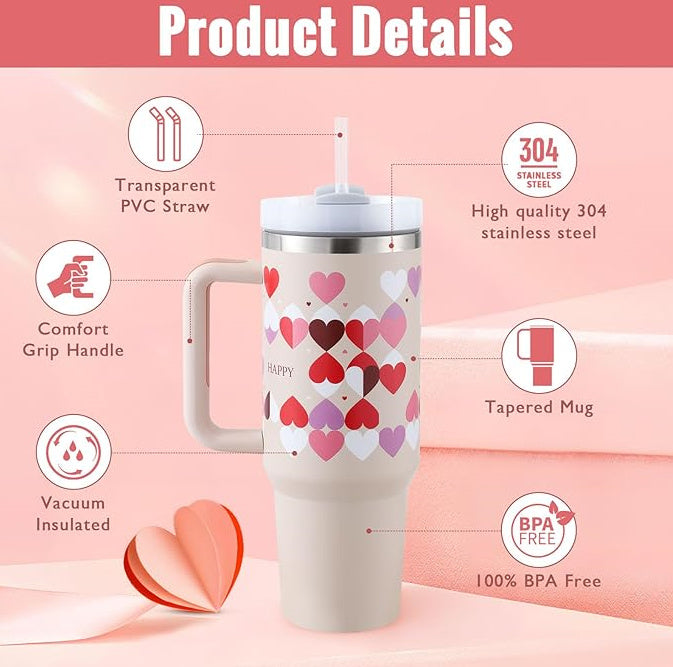 ChillCup - Dubbelwandige Thermo Mok met Handvat en Rietje | 40 oz