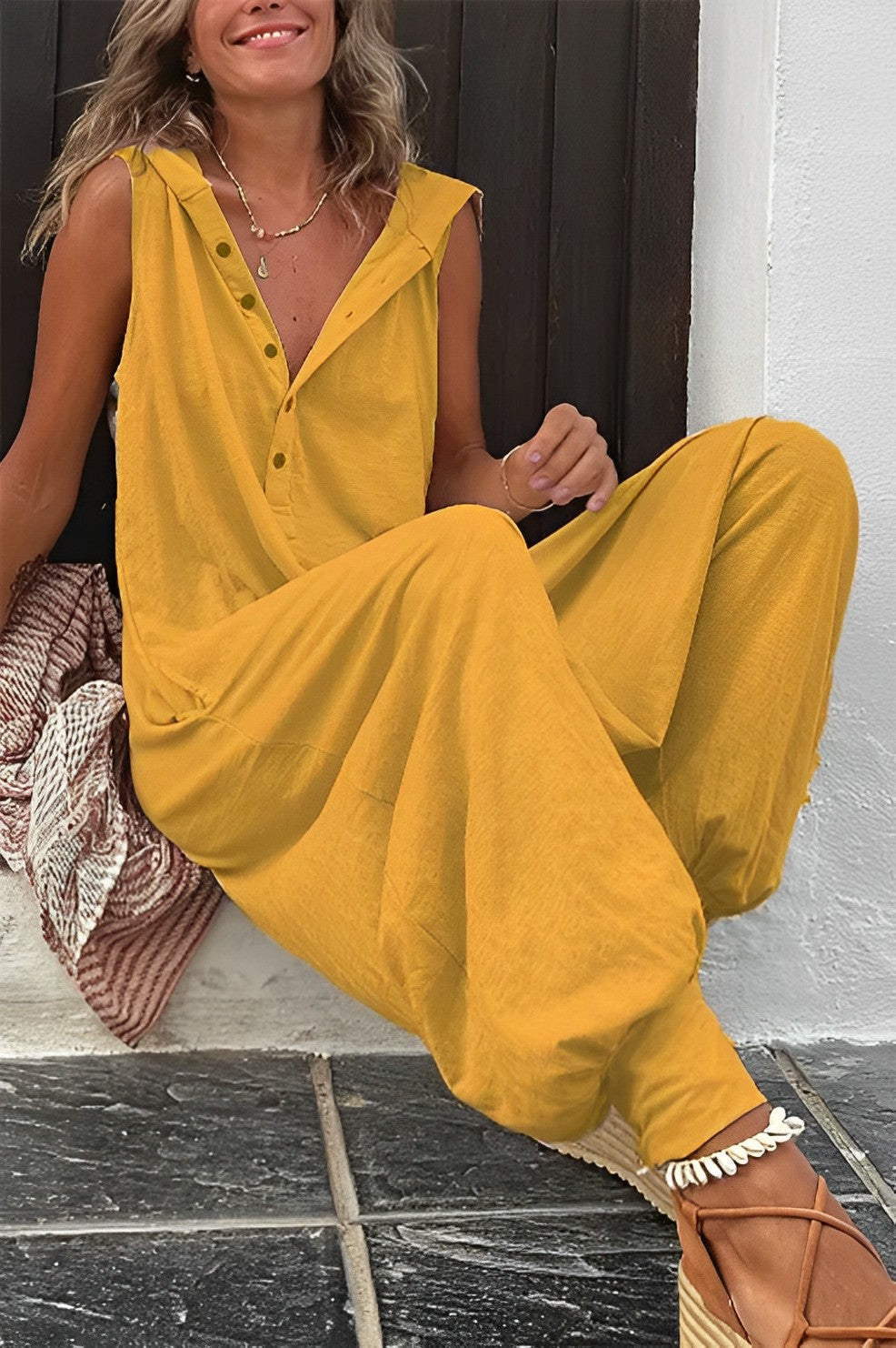 Casual Jumpsuit met Knopenrij | Comfort en Stijl voor Elke Dag