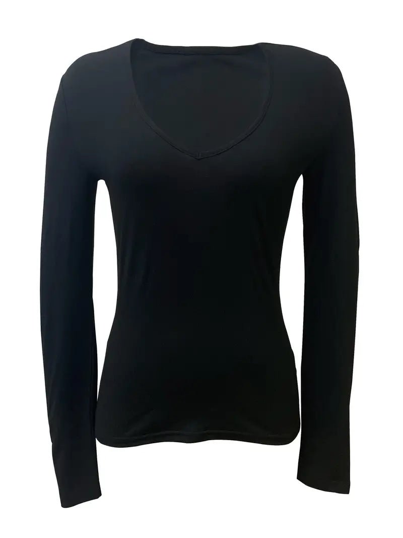Eva - Casual V-Hals Langarmshirt voor Dames | Comfortabel en Stijlvol