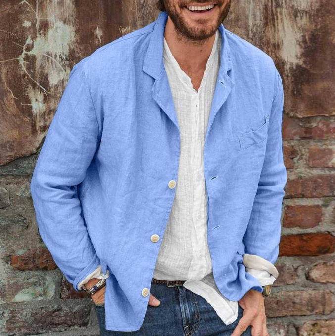 Diego - Casual Katoen en Linnen Jas voor Heren | Losse Zomerjas