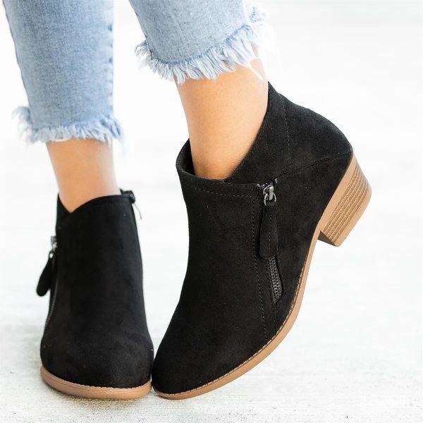 Clara Stijlvolle Dames Enkellaarsjes - Comfortabele Stiefeletten met Rits en Hoogwaardig Voetbed