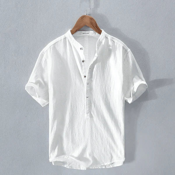 Casual Heren Henley T-shirt met Knoopsluiting en Korte Mouwen – Comfort en Stijl voor Elke Dag