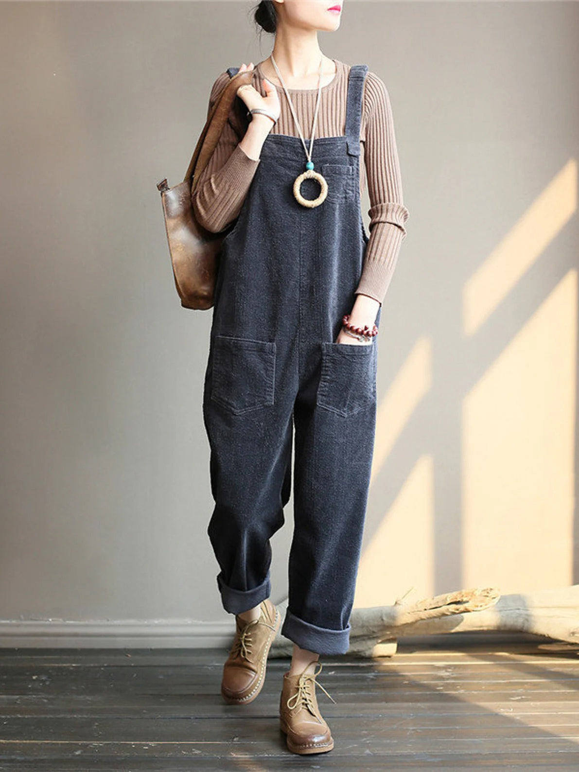Vintage Velvet Jumpsuit met Wijde Pijpen | Stijlvol en Comfortabel Design