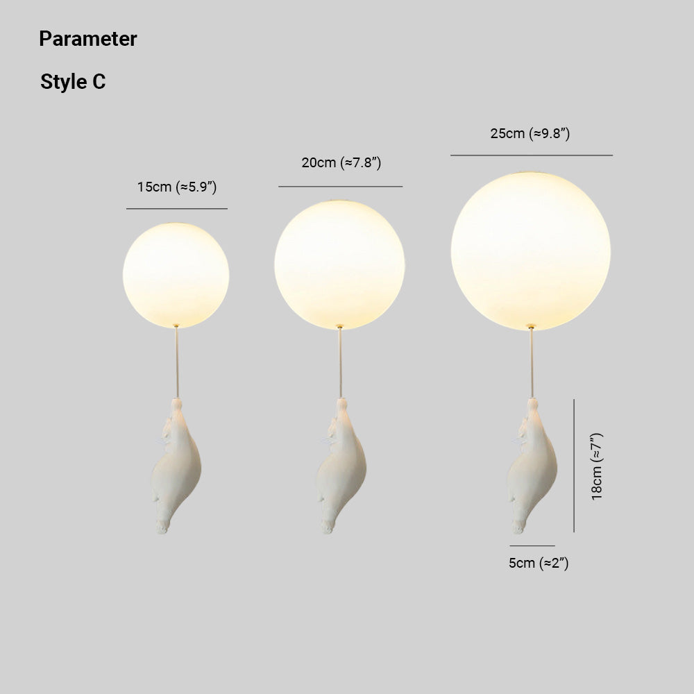 Speelse Beer Ballon Plafondlamp - Unieke Kinderkamer Hanglamp met LED Verlichting