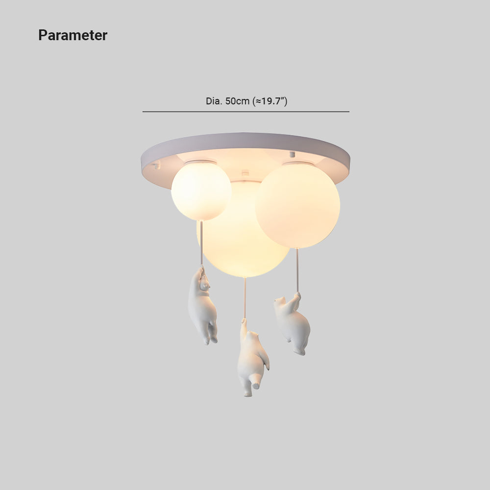 Speelse Beer Ballon Plafondlamp - Unieke Kinderkamer Hanglamp met LED Verlichting