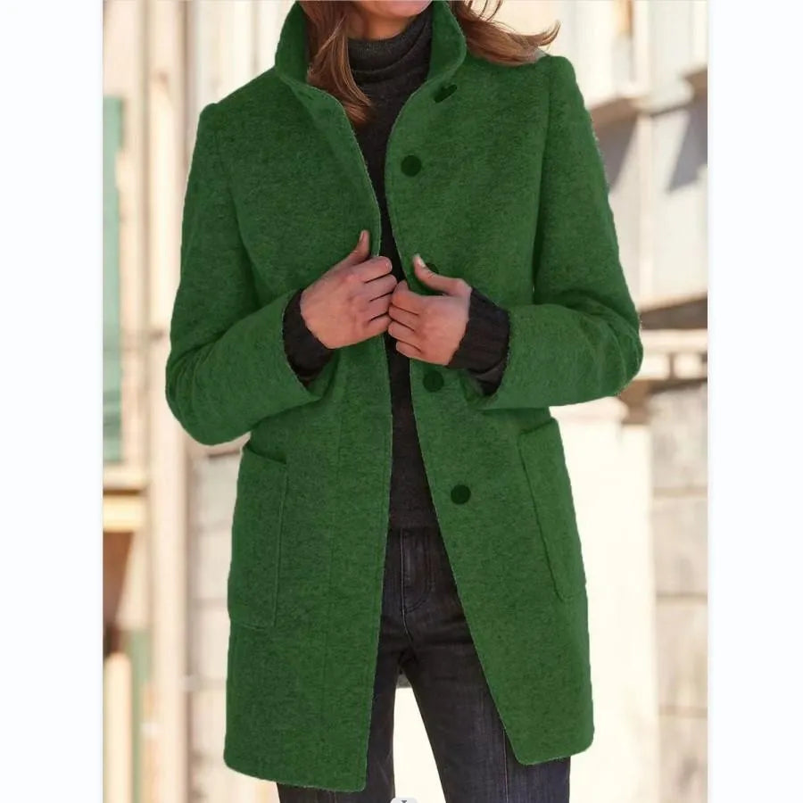 Sophie – Wol Jas met Knopen voor Dames | Stijlvol en Warm