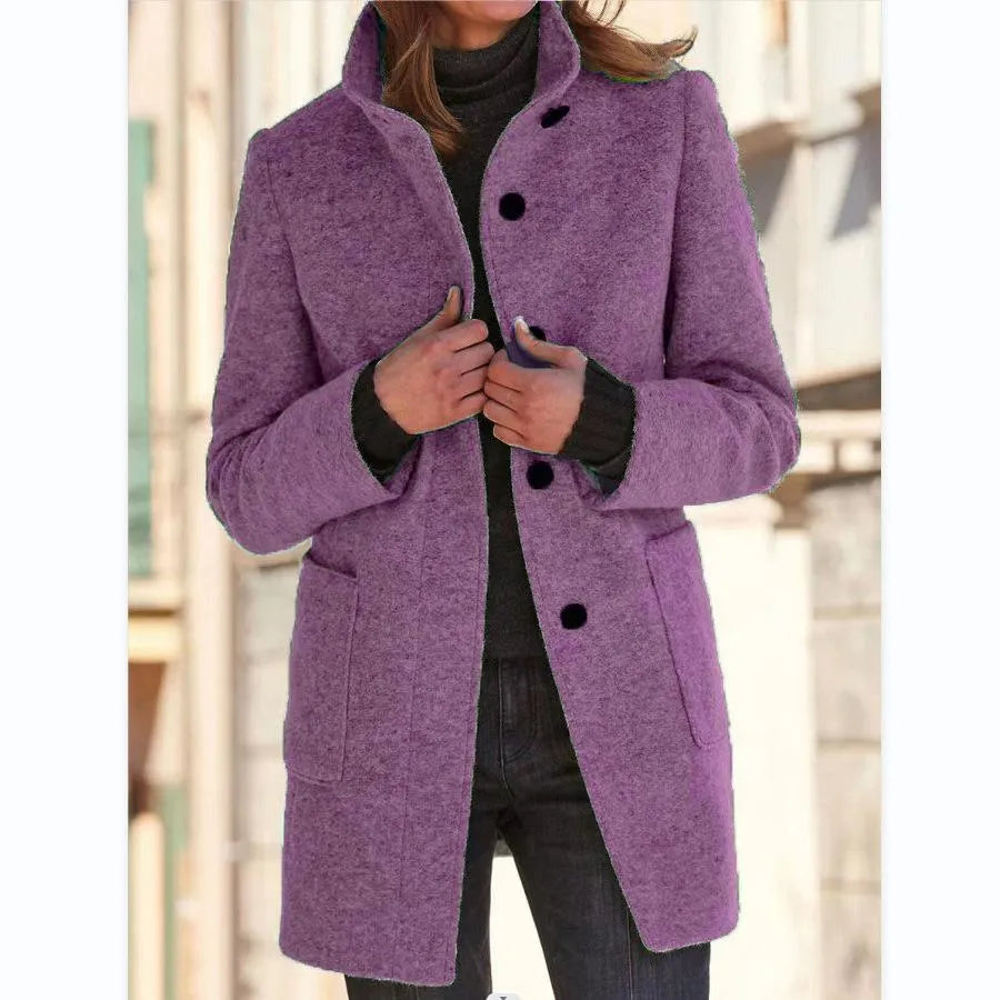 Sophie – Wol Jas met Knopen voor Dames | Stijlvol en Warm