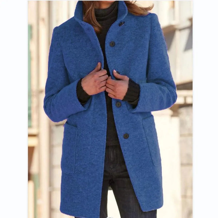 Sophie – Wol Jas met Knopen voor Dames | Stijlvol en Warm