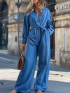 Selina - Retro Jumpsuit met Wijde Pijpen en Lange Mouwen | Elegante Taille