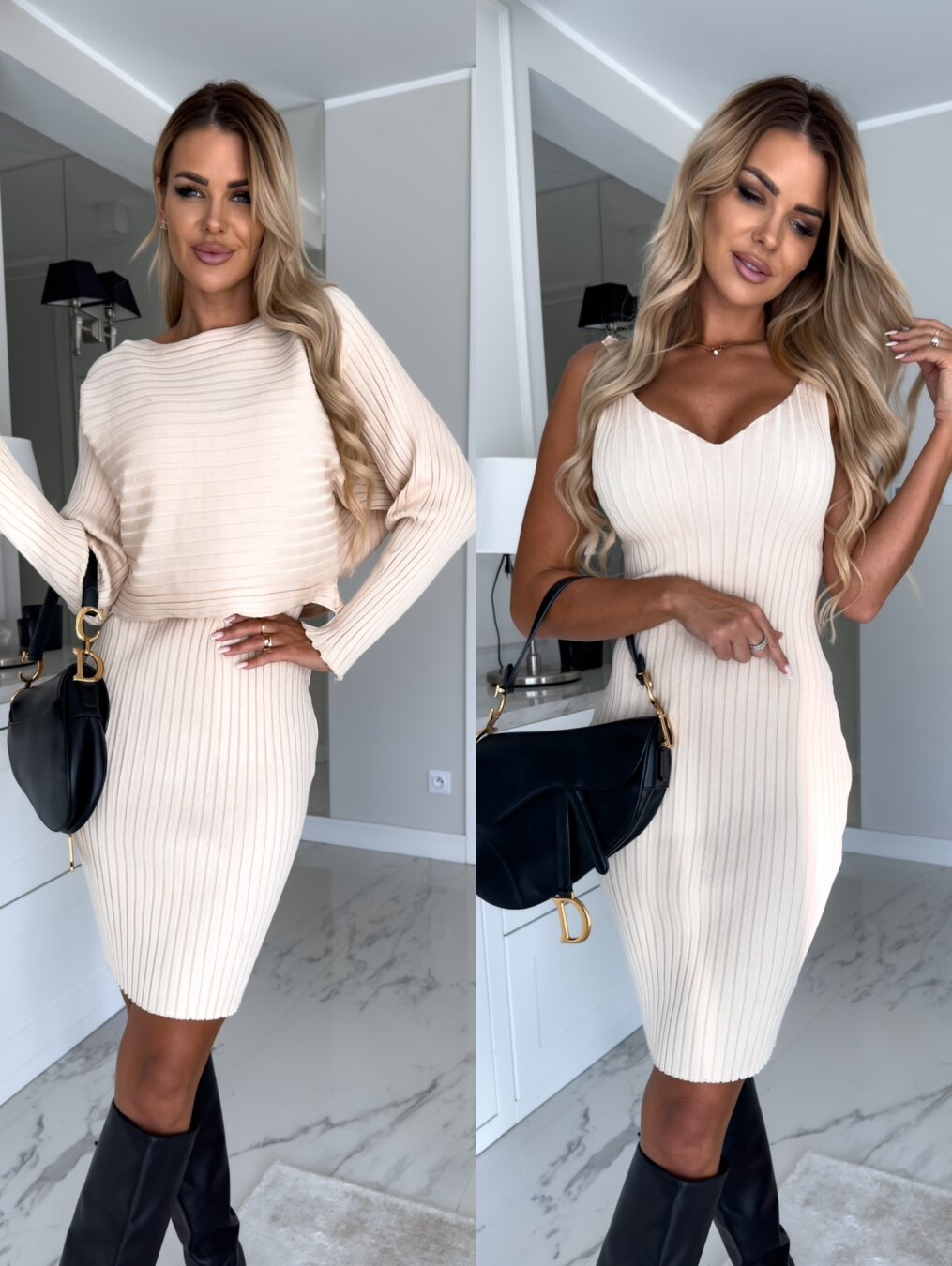 Amelle - Tweedelige Set met Jurk en Trui voor Dames | Stijlvolle en Comfortabele Outfit