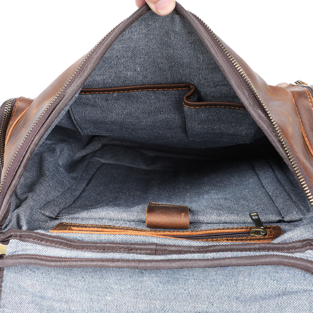 Leren Laptop Rugzak | TerraCraft – Duurzaam en Stijlvol voor Werk en Reizen