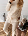 NinaLuxe Trainingspak – Warm en Trendy Tweedelig Set voor Dames met Coltrui en Broek