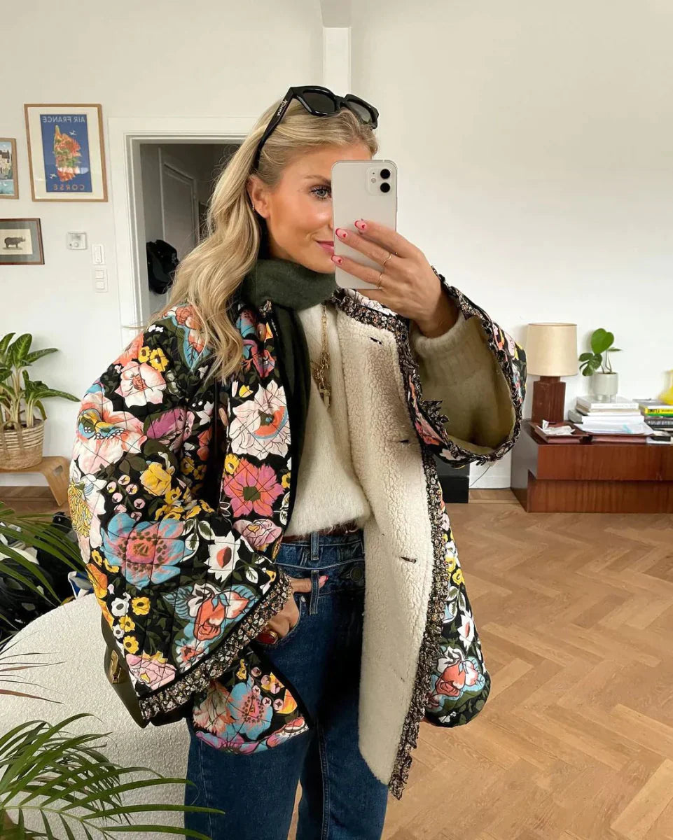 Amara - Damesjas met Bloemenprint | Stijlvol en Comfortabel voor Elk Seizoen