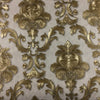 Luxe Goudkleurig 3D Damast Behang - Klassiek Textuurbehang voor Elegante Interieurs