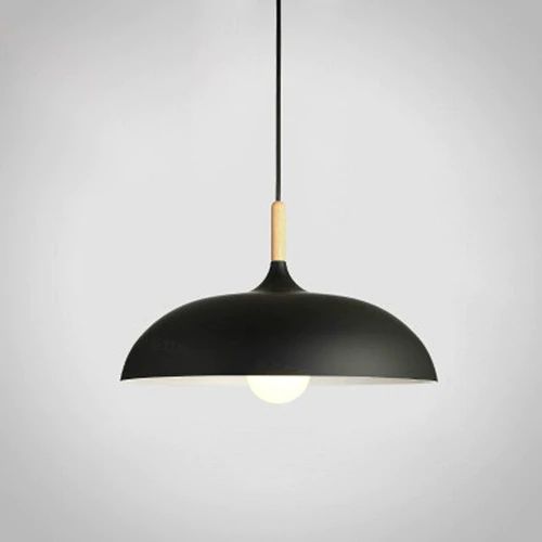 LichtHout - Hanglamp van Metaal en Hout in Zachte Pasteltinten