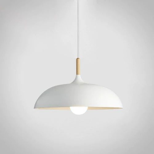 LichtHout - Hanglamp van Metaal en Hout in Zachte Pasteltinten