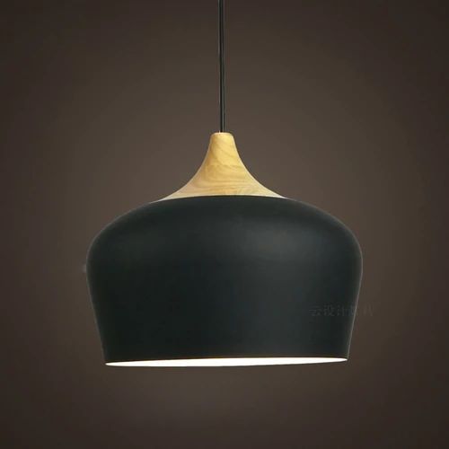 LichtHout - Hanglamp van Metaal en Hout in Zachte Pasteltinten