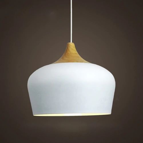 LichtHout - Hanglamp van Metaal en Hout in Zachte Pasteltinten