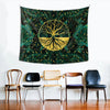 Wandkleed met Gouden Levensboom en Malachiet Design - Spirituele en Natuurlijke Wanddecoratie