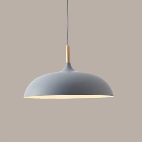 LichtHout - Hanglamp van Metaal en Hout in Zachte Pasteltinten