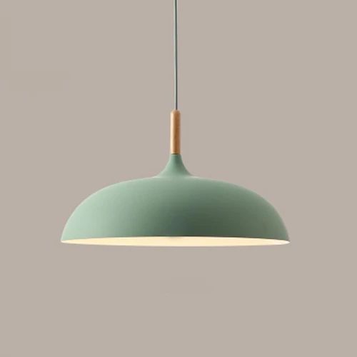 LichtHout - Hanglamp van Metaal en Hout in Zachte Pasteltinten