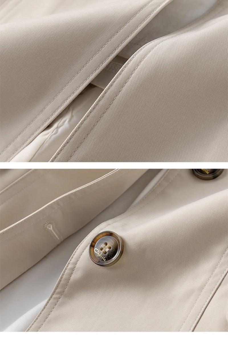 Elisa - Moderne Trenchcoat met Hoge Kraag en Knopen voor Dames