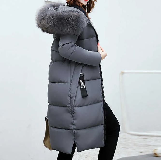 Amara - Lange Damesmantel met Bontkraag voor Stijl en Warmte