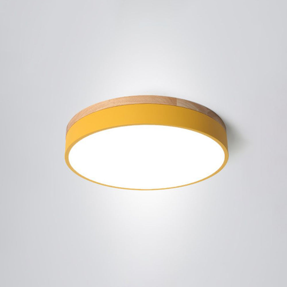 ScandiShade - Moderne Plafondlamp van Wit en Grijs Metaal met Houten Accenten voor Slaapkamer en Woonkamer