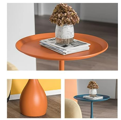 Cirkulair Stalen Bijzettafel met Voetstuk | Klassiek Ontwerp in Moderne Stijl