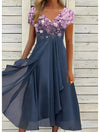 Carla - Elegante Midi Jurk met Bloemenkant