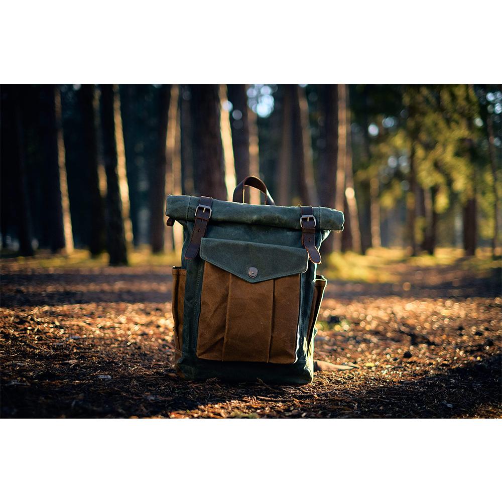 Waxed Canvas Rolltop Rugzak | LundaStyle – Duurzaam en Stijlvol voor Avonturiers