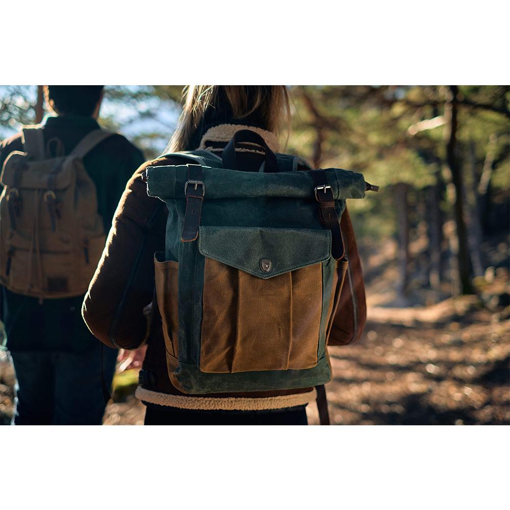 Waxed Canvas Rolltop Rugzak | LundaStyle – Duurzaam en Stijlvol voor Avonturiers