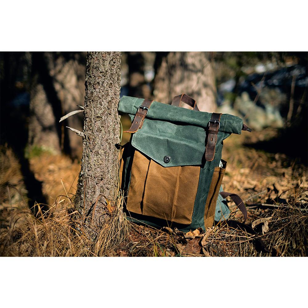 Waxed Canvas Rolltop Rugzak | LundaStyle – Duurzaam en Stijlvol voor Avonturiers