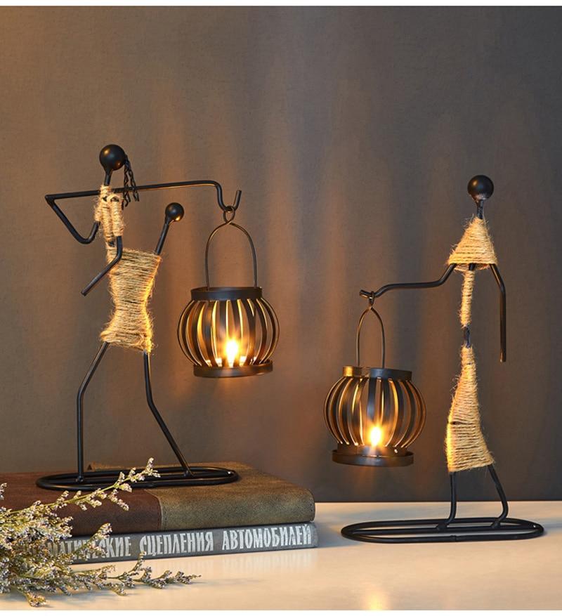 ArtCandle - Handgemaakte Metalen Kaarsenhouders met Uniek Figurenontwerp