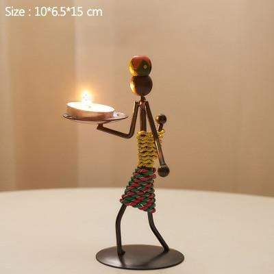 ArtCandle - Handgemaakte Metalen Kaarsenhouders met Uniek Figurenontwerp