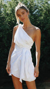 Witte Asymmetrische One-Shoulder Jurk | Moderne Elegantie voor Speciale Gelegenheden