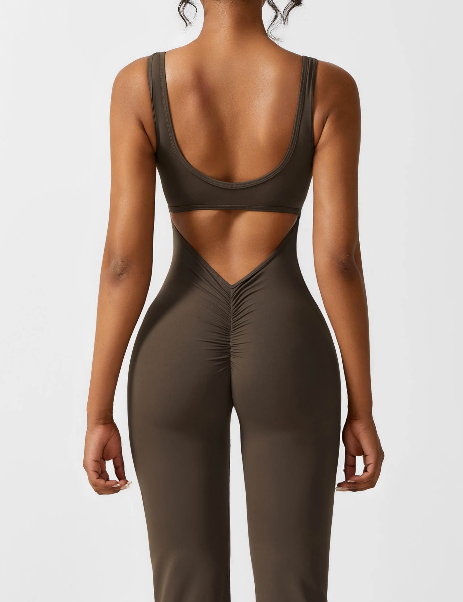 V-Hals Jumpsuit met Uitlopende Pijpen | Elegant en Flatterend Ontwerp